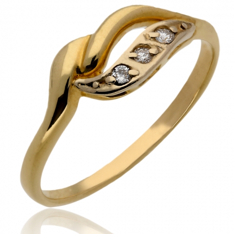 Pierścionek z diamentem - Złoto pr.585