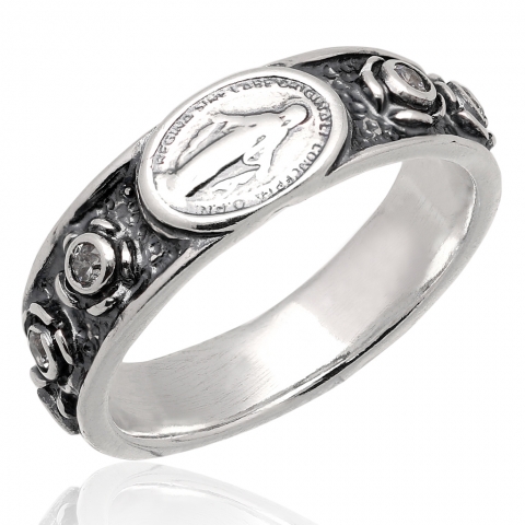 Różaniec-pierścionek ze srebra pr.925